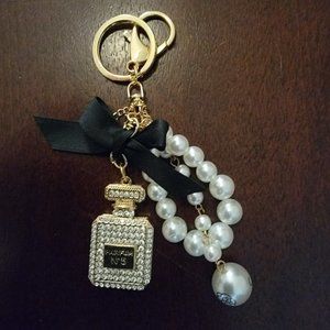 Unbranded Perfume Bottle Gold Tone Purse Charm/Key Chain